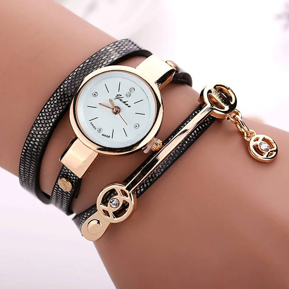 Relojes mujer Women Metal Strap Wristwatch Bracelet Quartz watch Woman Ladies Watches Clock Female Fashion Women Watches - Цвет: black