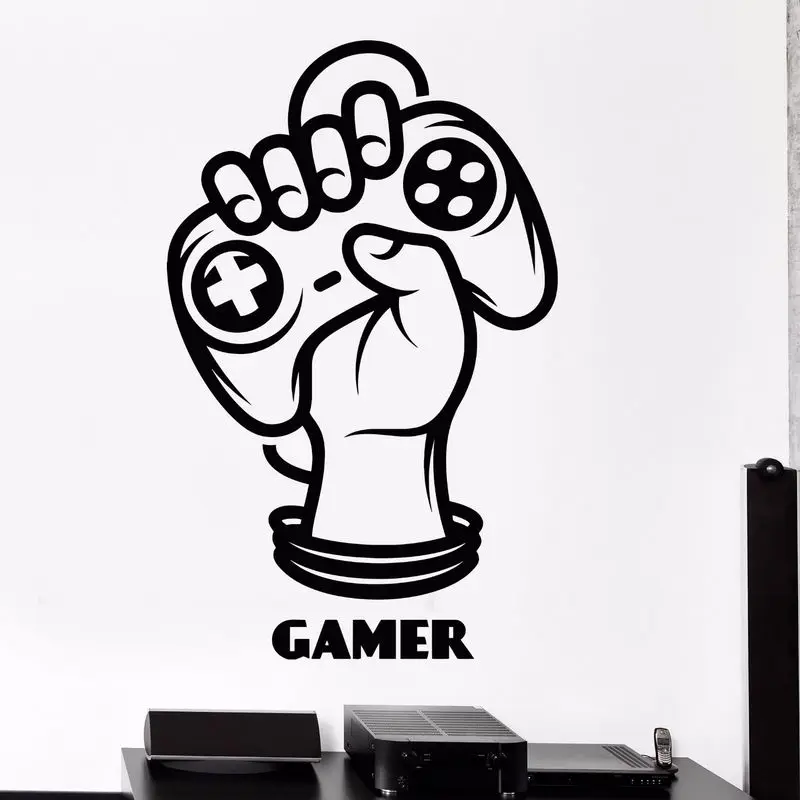 Game Room Handle Sticker Gamer Decal Gaming Posters Gamer Vinyl Wall Decals Parede Decor Mural Video Game Sticker