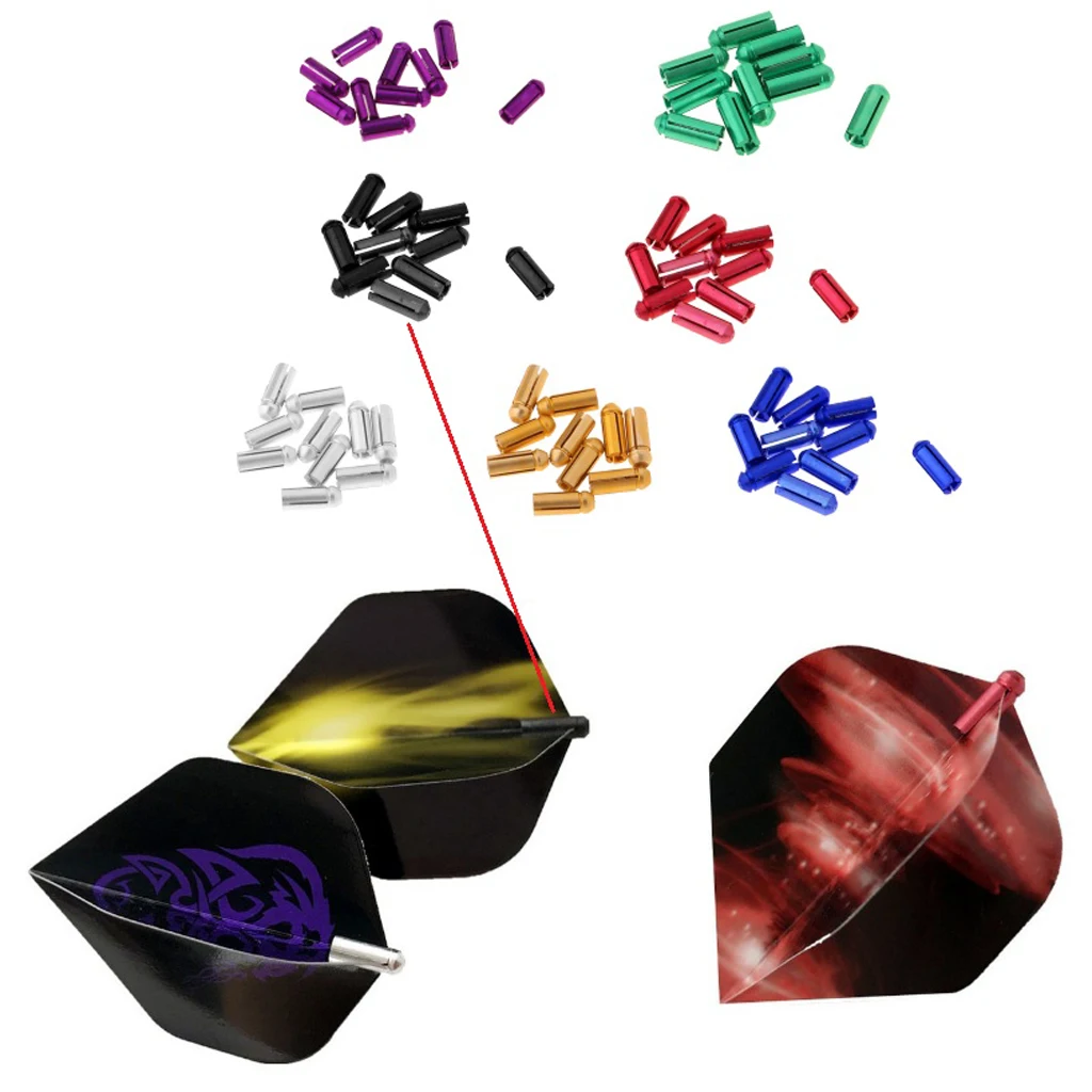 10pcs Aluminium Alloy Dart Flight Protectors Savers Darts Accessory Silvery Dart Tail Flights Swing Accessories 