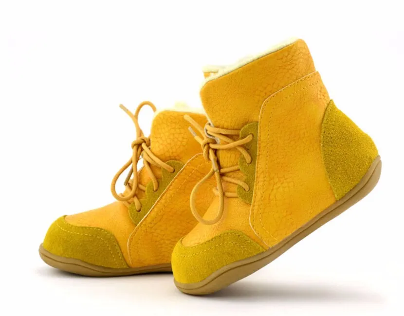 Для маленьких мальчиков кожаные ботинки для girls2018 из натуральной кожи модные зимние сапоги Martin для обуви для детская мода, Детские хлопковые ботинки