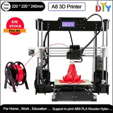 

3D Drucker A8 Desktop DIY 3D Printer 1.75MM PLA Filament for Model Making Germany warehouse in Stock 3d printer parts