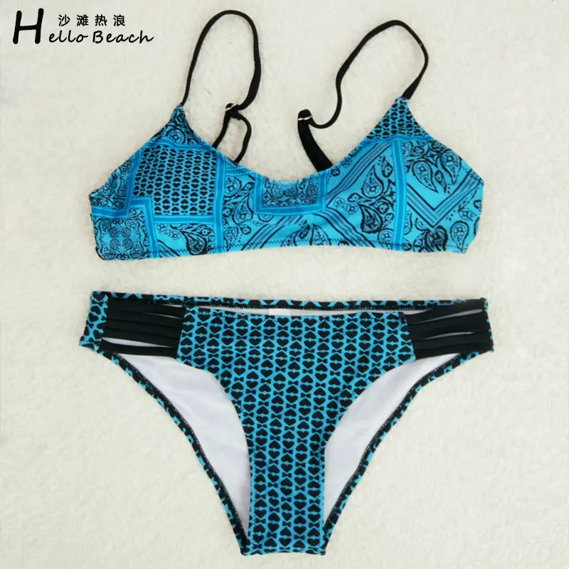 

HELLO BEACH Sexy Bikini Brazilian Bikini 2017 Swimwear Women Print Swimsuit Biquini Padded Bikini Beach maillot de bain Femme