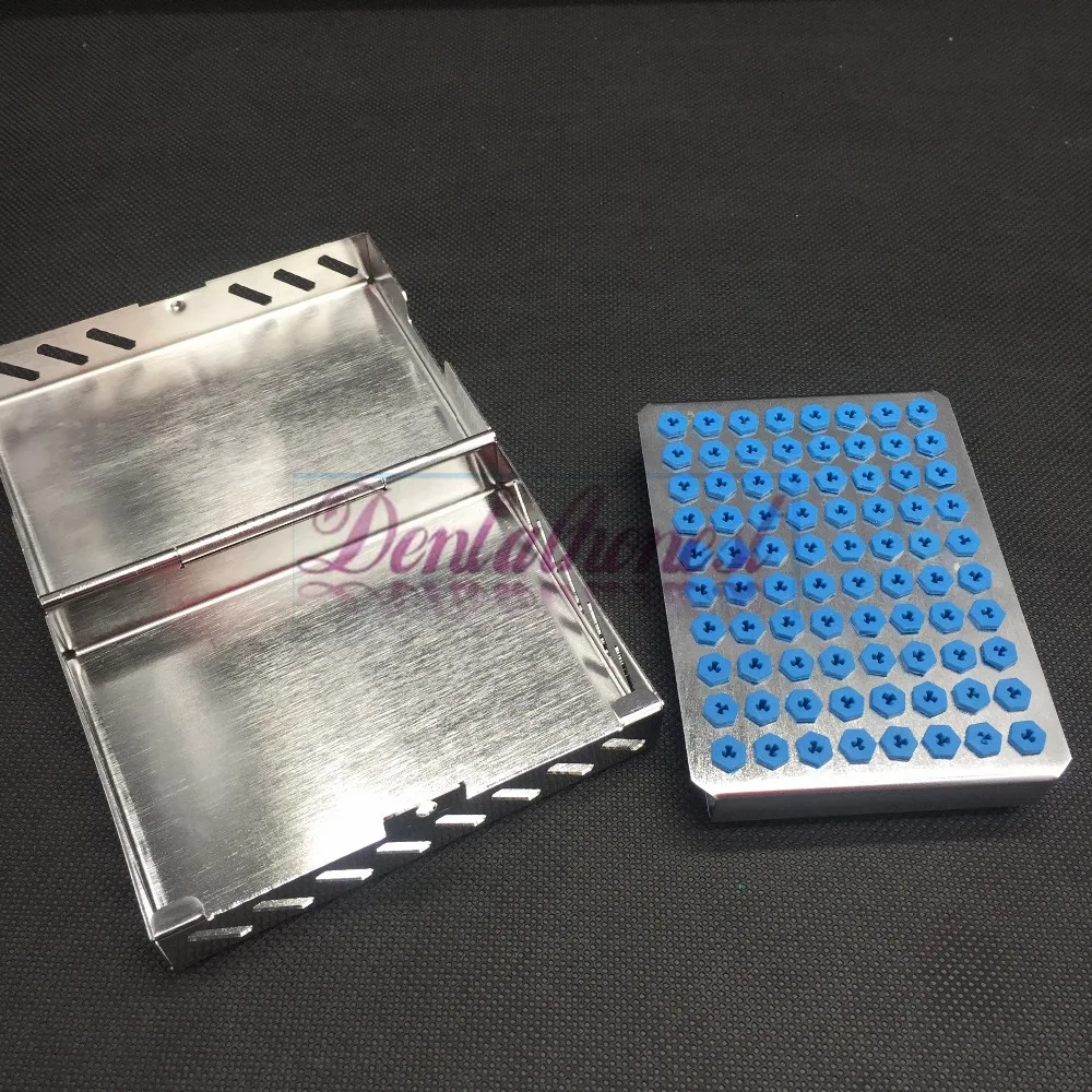 

Dental 80-Holder Silicone Tray for Implant Drill Burs with One box Stainless Case Sterilization