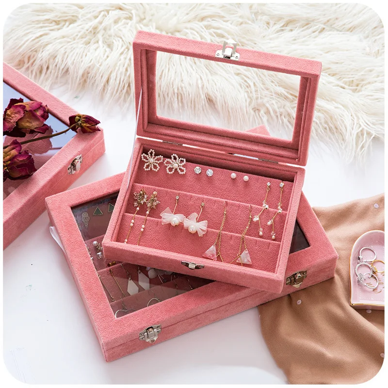 

Wood Jewelry Storage Box For Necklaces Organizer Accessories Earring Rings Holder Case Women Birthday Gift Makeup Storage Boxes