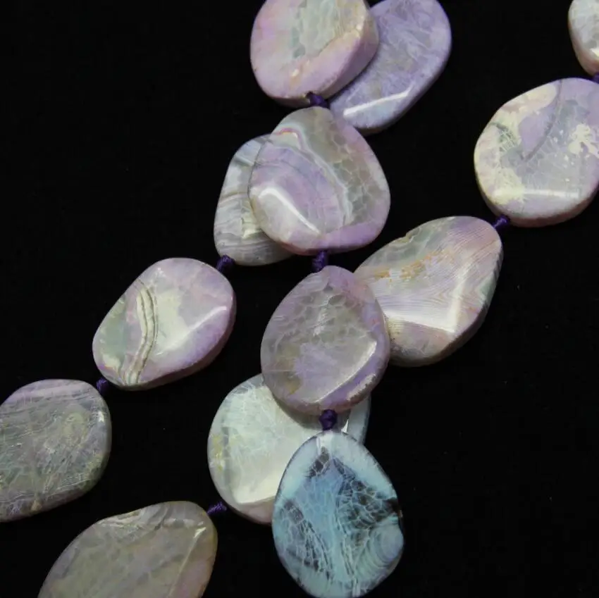 4 color choice,9pcs/str Large Faceted Achate Slab Beads Drilled Pendants Jewelry,Natural Dragon Veins Stones Cut Slice Necklace