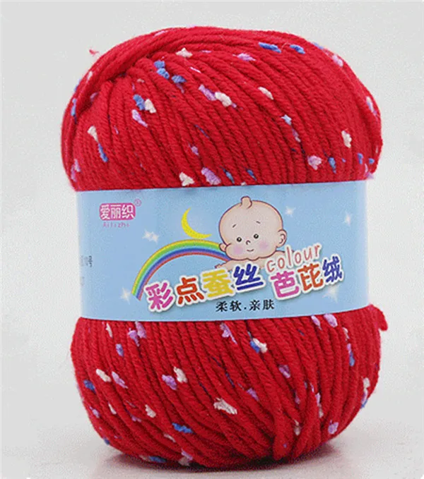 Цветная молочная хлопковая пряжа для ручного вязания, Детская шерстяная пряжа для самостоятельного плетения, нить для детской одежды, детское одеяло, нить для вязания крючком, 7 слойная пряжа - Цвет: 10
