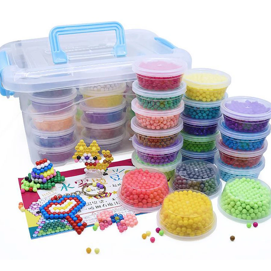 DOLLRYGA 400 шт./кор. водные бисеры коробку для малыша в форме ожерелья Jouet Enfant Pegboard со шпилькой, креативный, ручная работа, Аква волшебный материалы пена бисера в головоломки