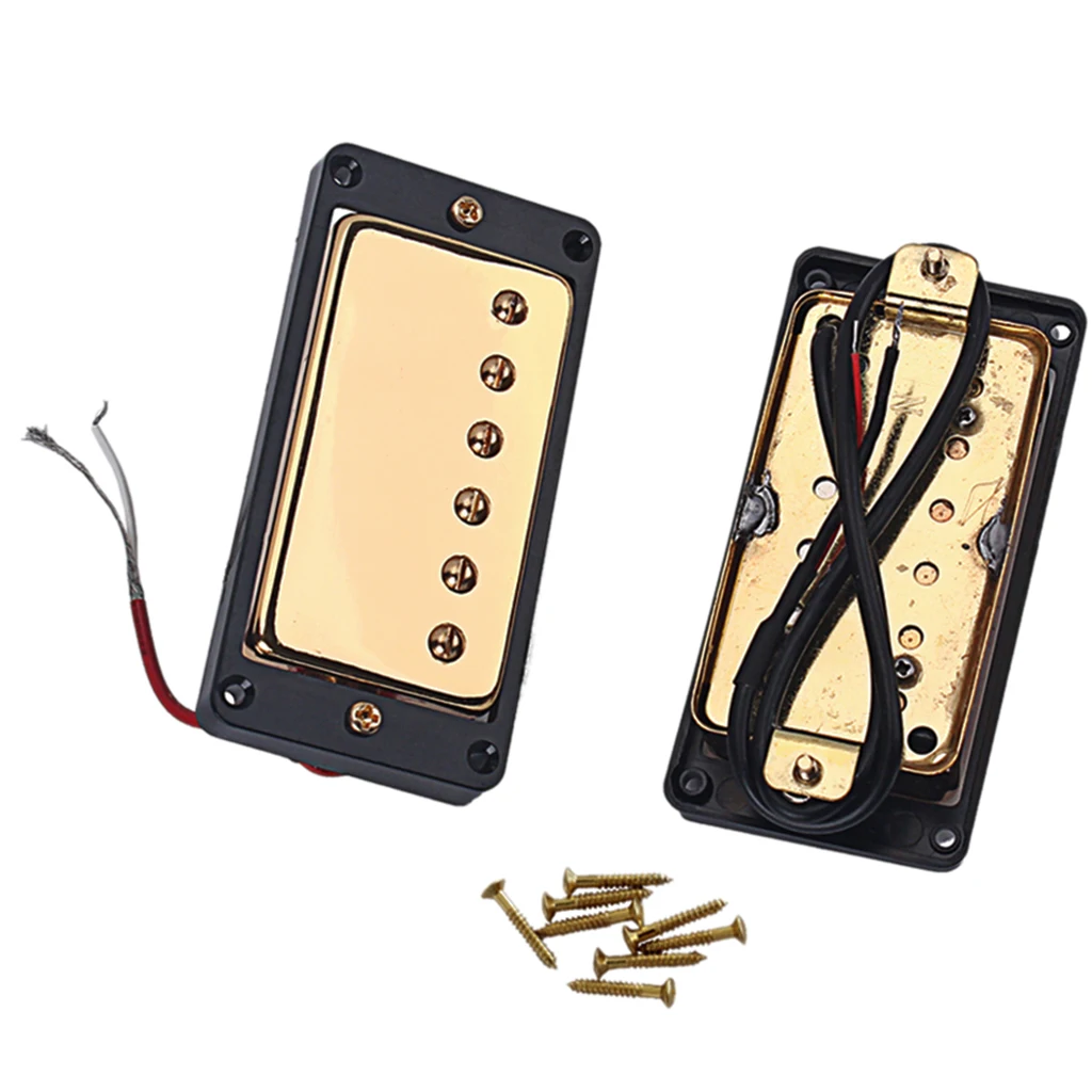 2 Pieces Double Coil Neck Bridge Pickup for LP Electric Guitar 50/52mm