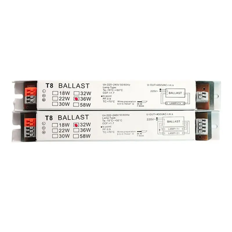 220 240v AC 2x36w Wide Voltage T8 Electronic Ballast Fluorescent Lamp Balla Popular