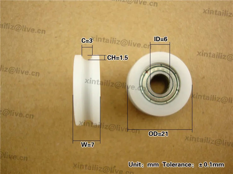 [U0621-7], Прямая с завода все виды U-образный паз окна раздвижные роликовые 6*21*7 пазовый подшипник колеса