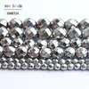 Natural Silver-Plated Faceted Hematite Stone Beads For Jewelry Making 15 inches 2/3/4/6/8/10mm Round Spacer Beads Diy Jewelry ► Photo 3/4