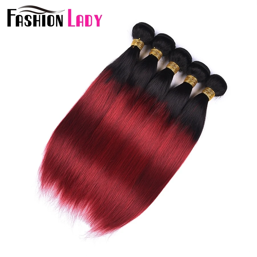 FASHION LADY Pre-Colored Human Hair Weave Ombre Color T1B/Burgundy 3 Piece Brazilian Straight Hair Human Hair Weft Non-Remy FASHION LADY Pre-Colored Human Hair Weave Ombre Color T1B/Burgundy 3 Piece Brazilian Straight Hair Human Hair Weft Non-Remy
