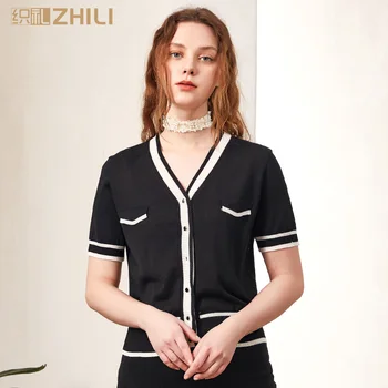 

ZHILI Womens Button Down Short Sleeve Cropped Knit Cardigan Crochet Sweater(S-4X)