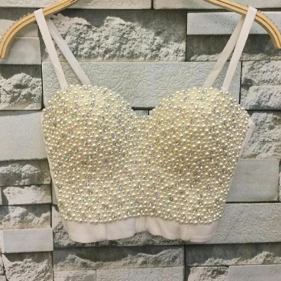 pearl bralette crop tops