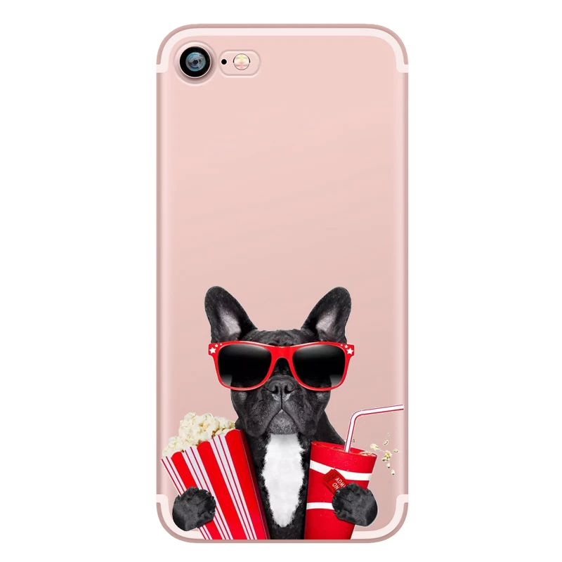 Cute Funny Pug Dog French Bulldog Puppy Silicon Transparent Soft TPU Phone Case for Apple iphone 6 5S SE 6S 7plus 5 6plus Fundas (4)