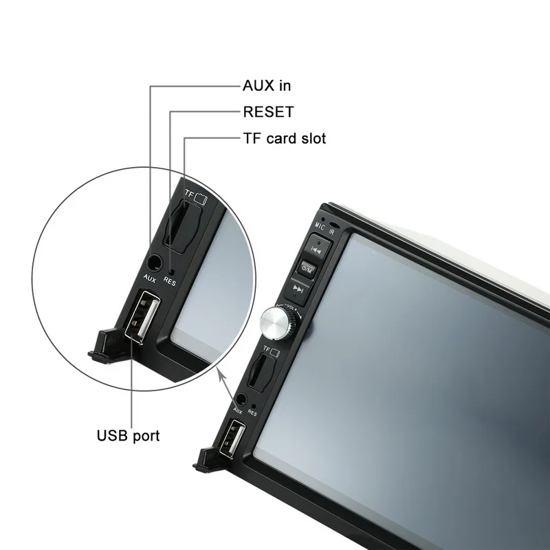 Авто стерео HD Автомобильный MP5 плеер радио FM USB TF Aux-in Кассетный плеер авторадио Bluetooth Сенсорный экран Зеркало Ссылка