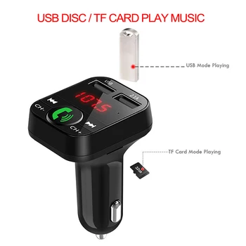 

FM TransmitterHands Free Wireless Bluetooth AUX Modulator Car Kit MP3 Player USB TF LCD Car Accessories Audio Music