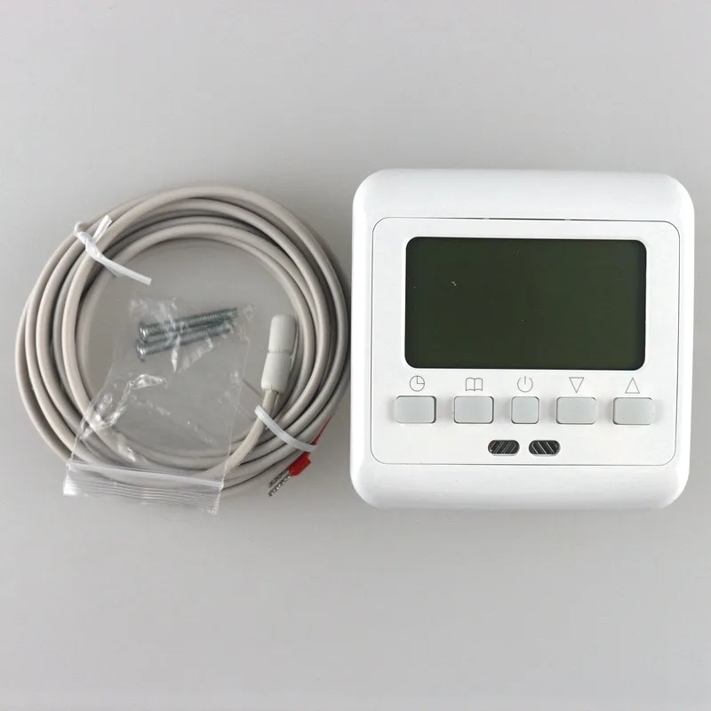 Термостат для обогрева пола с ЖК-дисплеем для контроля температуры, еженедельное программирование, термостат с защитой от помех, белая подсветка