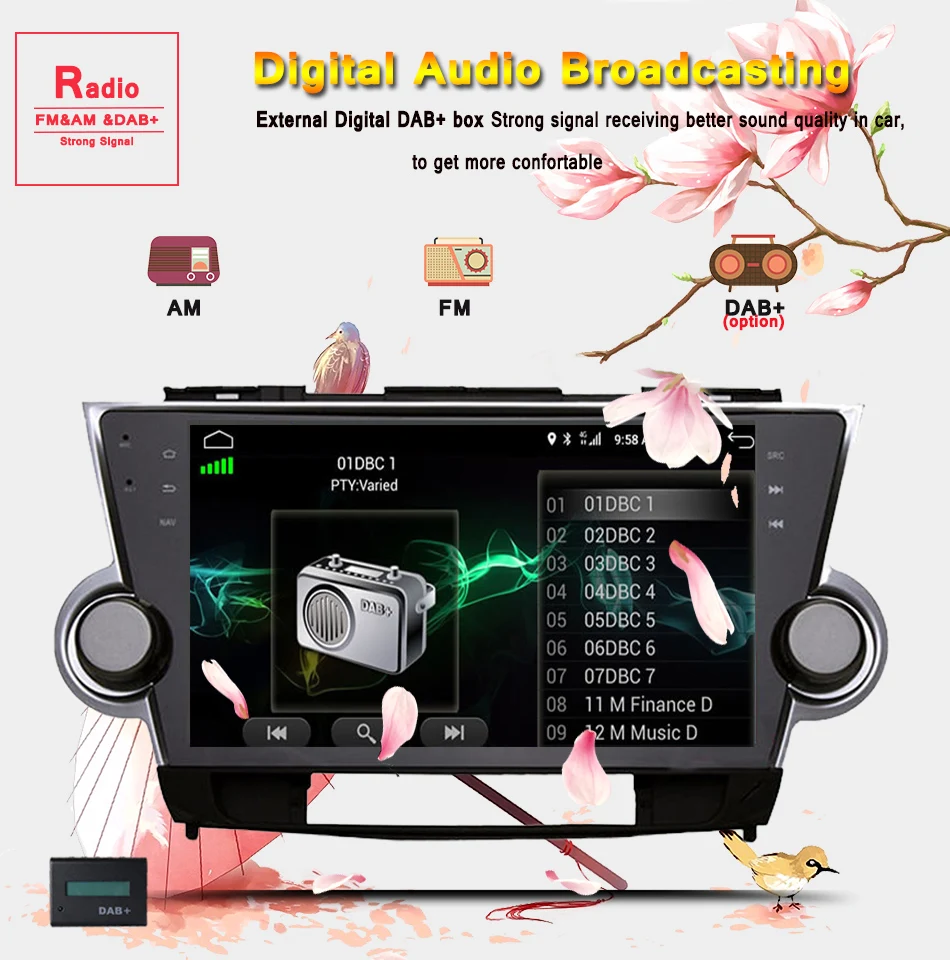 Flash Deal 4+64G Auto 3/4G Android 9.0 car Radio DVD for Toyota Highlander 2009-2013 Navigation With GPS Video Wifi BT Tape Recorder Audio 11