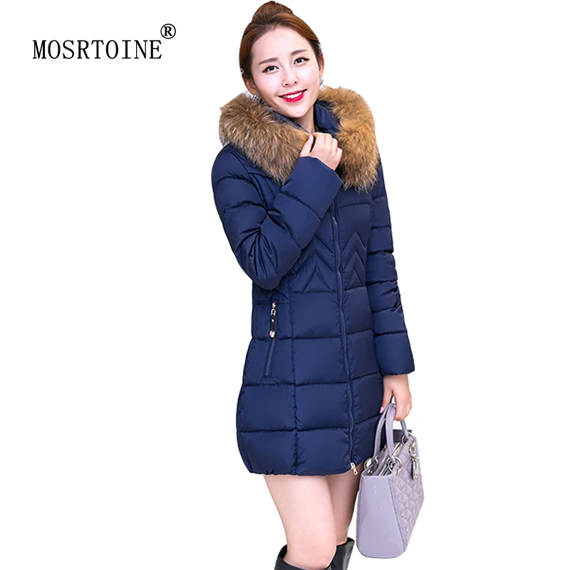 

MOSRTOINE women down coat and jackets plus size 4xl winter warm womens parka thick basic coats with fur collar high quality new
