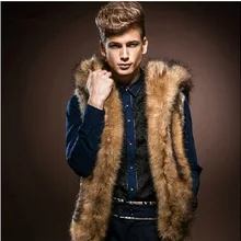 Сари, Индия, Пакистан, одежда,, хит, новинка, Европа, Мужская зимняя жилетка с капюшоном, плюшевый, модный, имитация шерсти дикого кролика, пальто