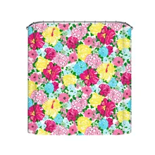 Multiple Artistic Flower Design Water Resistant Shower Curtain Exquisite Bath Curtain Personalized Bathroom Accessories Gadget