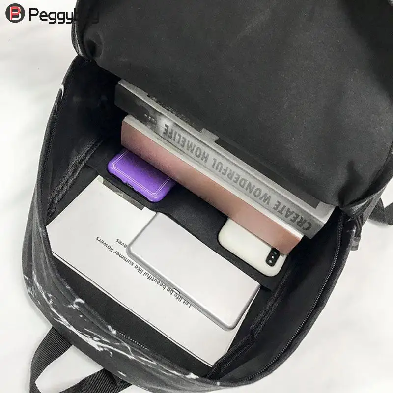 De moda Mochila Unisex de los hombres de las mujeres Mochila de lona para chica adolescente bolsas Casual jaspeado Mochila mujeres Mochila bolso de escuela Mochila