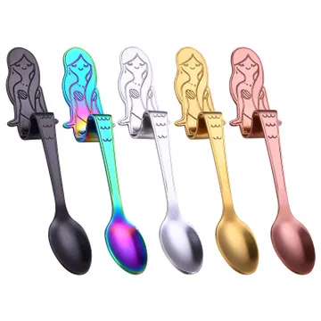 Hangable маленькая мини 304 ложка для кофе из нержавеющей стали Русалка