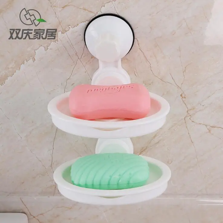 Details about   Single/Double Layer Soap Dish Suction Cup Soap Holder Strong Sponge Holder 