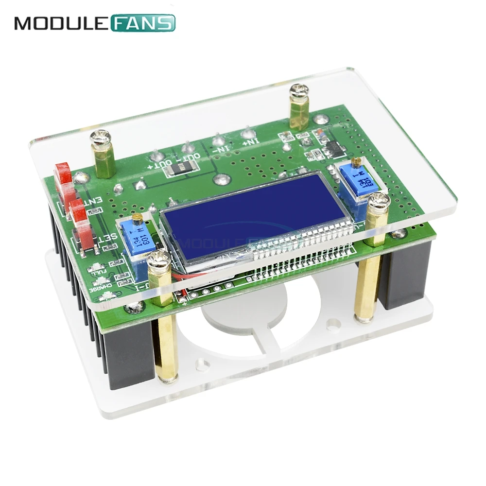 

DC-DC 10A LCD Dual Display Adjustable CC CV Step UP Power Supply Boost Converter Module Board With Case Shell Box