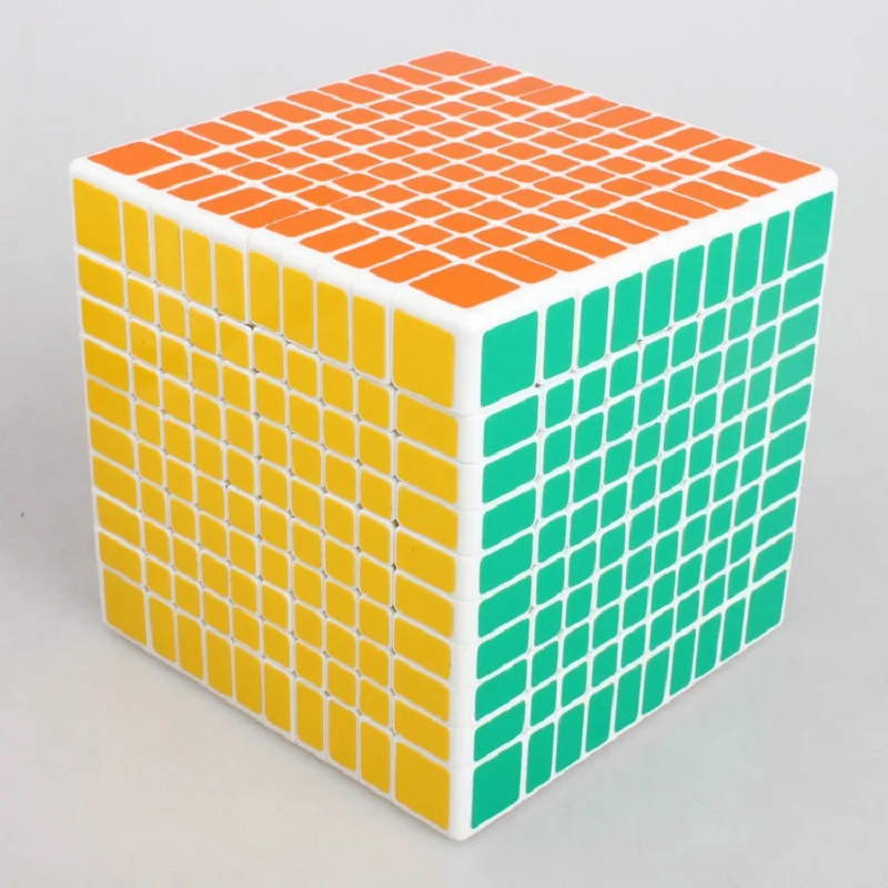 ShengShou 10x10x10 головоломка куб профессиональный ПВХ и матовые наклейки Cubo Magico головоломка скорость Классические игрушки для детей подарок для взрослых - Цвет: white