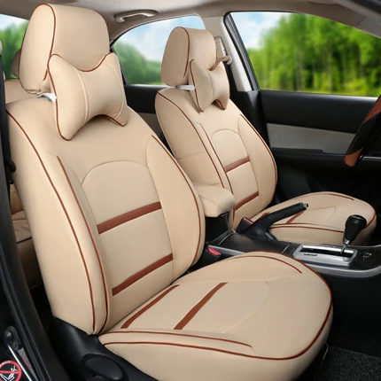 AutoDecorun пользовательские Искусственная кожа чехол сиденья для Lexus CT200h чехлы на сиденья наборы для сиденье автомобиля накидки на подушки, поддерживает подголовник 15 шт - Название цвета: Beige 1