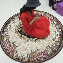 Round European Dornier Jacquard Carpet Bathroom Non-slip Mat Door Pad Computer Chair Floor Living Room Carpet