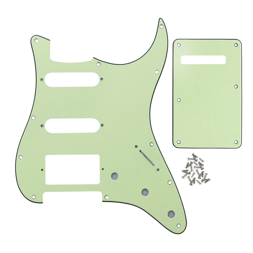 

ST Guitar Pickguard Strat SSH Back Plate 3Ply for American/Mexican Standard FD ST Style Guitar Parts & Accessories,Mint Green