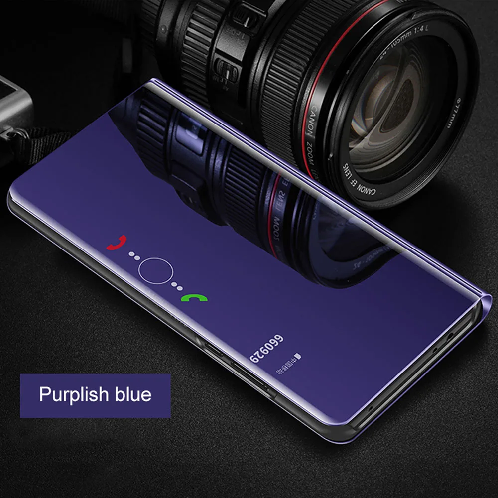 Умный чехол для huawei P20 P30 lite mate 20 Pro Y5 Y6 Y7 Y9 Psmart Plus, прозрачный зеркальный чехол для P 30 lite - Цвет: Purple