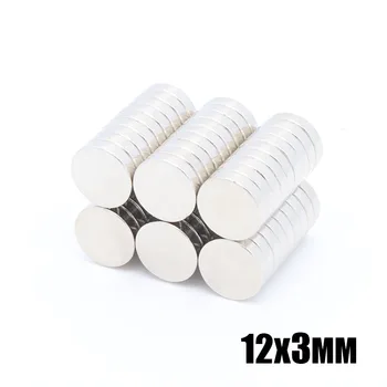 

100Pcs 12x3 mm NdFeB Super Strong Round Disc Magnets 12x3 Rare Earth Neodymium Magnet 12mm*3mm New Arrival Acrylic toy magnet