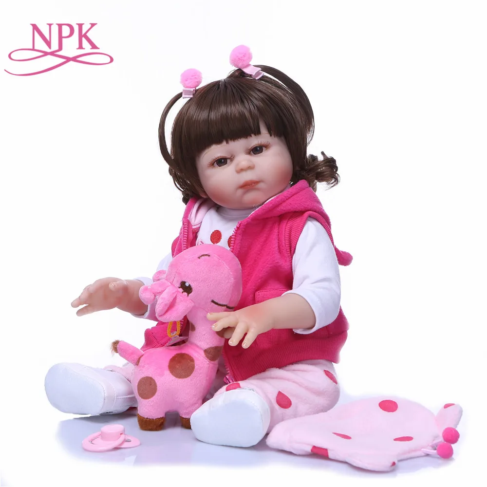 

NPK Real 48CM Full Body SIlicone Girl Reborn Babies Doll Lifelike Newborn Princess Bebe Girl Doll Toys Playmate for Children