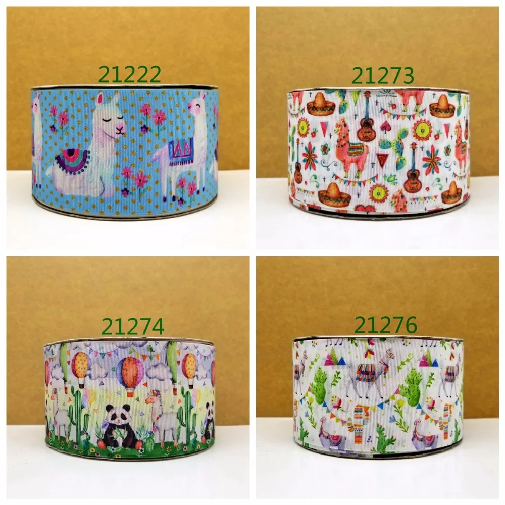 

Free shipping 50 yard cartoon printed grosgrain ribbon 21276