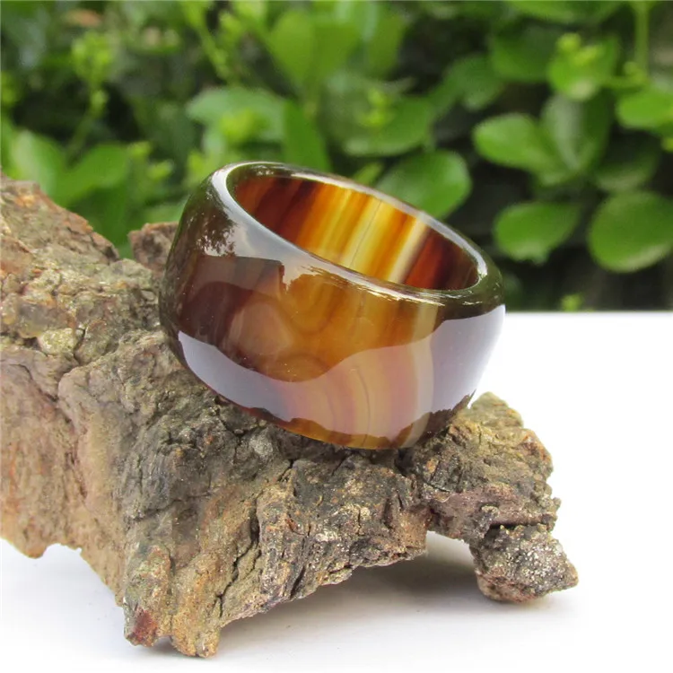 Натуральное коричневое кольцо sardonyx из нефрита для мужчин и женщин на палец
