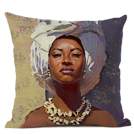 Африканская женщина живописная Подушка Чехол для безопасного наволочка 45x45 Home Декоративные подушки бросок крышка автомобиля кресло-подушка - Цвет: 13