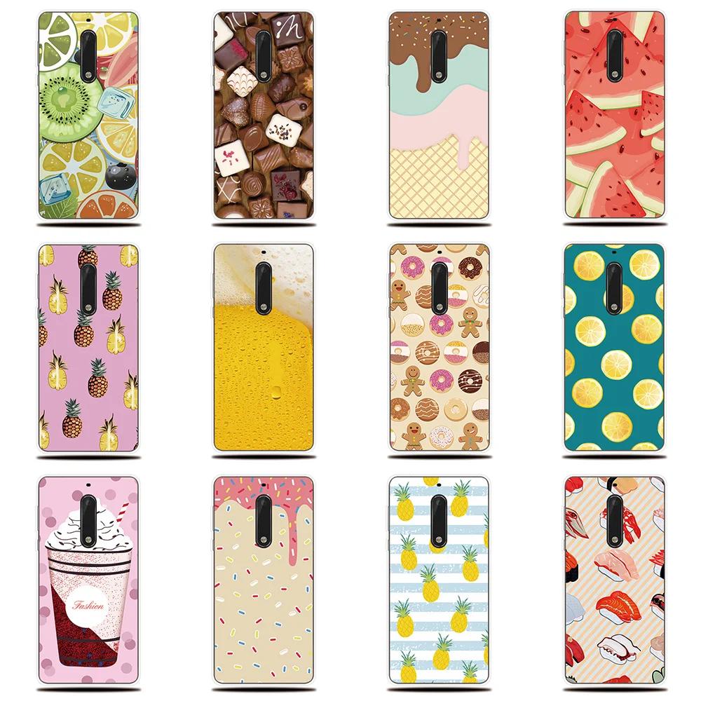 Fruit Chocolate Silicone Phone Case For Nokia 1 2 3 5 6 7 8 X5 X6 X7 Soft Cover 2.1 3.1 5.1 6.1 7.1 8.1 Plus |