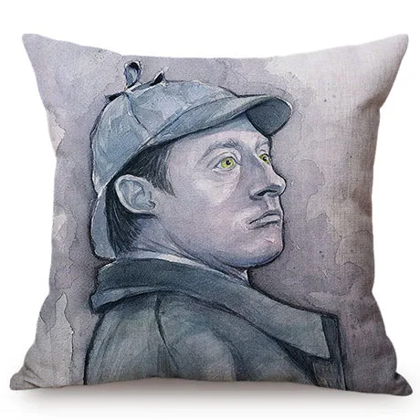 Audrey Hepburn Fashion Watercolor Art Self Portrait Sofa Decoration Throw Pillows Cover Cotton Linen Nicolas Cage Cushion Cover M105-9