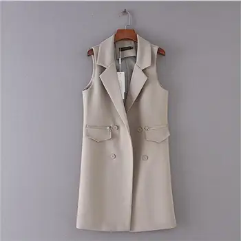

High quality 2018 new fashion waistcoat women A buckle black jacket women sleeveless blazer jacket white casual outwear