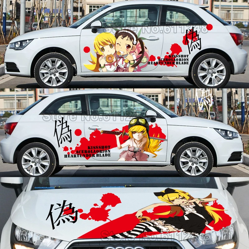 Стильная японская аниме наклейка для автомобиля s Oshino Shinobu Виниловая наклейки