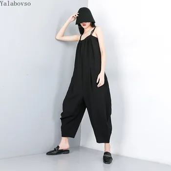 

Free Size Hip Hop Highstreet 2020 Summer Newest Suspended Black Pants European And American Street Leisure Pants A71Z40