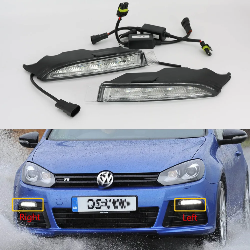 Автомобильный светодиодный светильник DRL Дневной для VW Golf 6 MK6 R20 2009 2010 2011 2012 2013