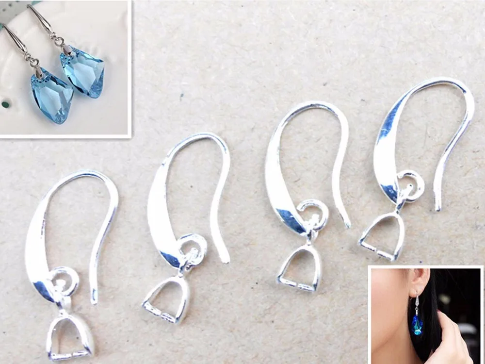 HOT Wholesale 50X Lot Jewelry Findings 925 Sterling Silver Earring Bail