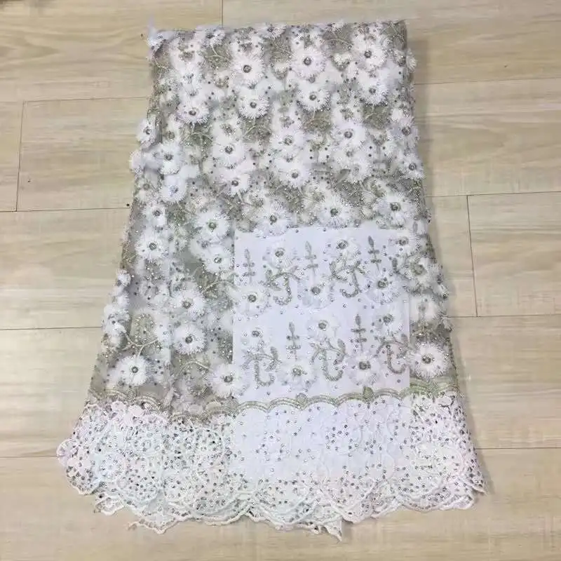 

E2136 2017new design African Lace fabric nice African stones Net Lace High Quality French Fabric with more Stones and beads