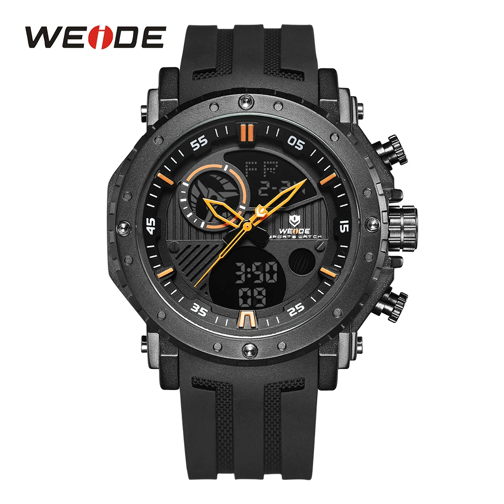 

WEIDE Men's Sports Watches Military Chronograph Alarm Date Calendar Analog Digital Waterproof Silicone Strap Wristwatch Clock