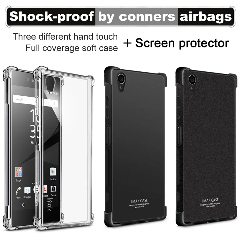 

Airbag version For Sony Xperia XA1 PLUS Case with Screen Protector IMAK Soft TPU silicone shell Back Cover mobile phone cases